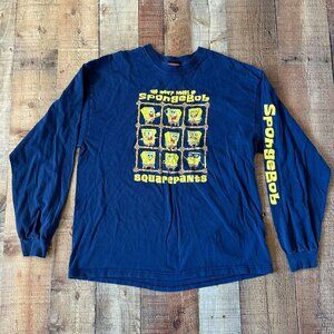 Y2K Nickelodeon Spongebob Squarepants the many faces long sleeve 2002 t-shirt